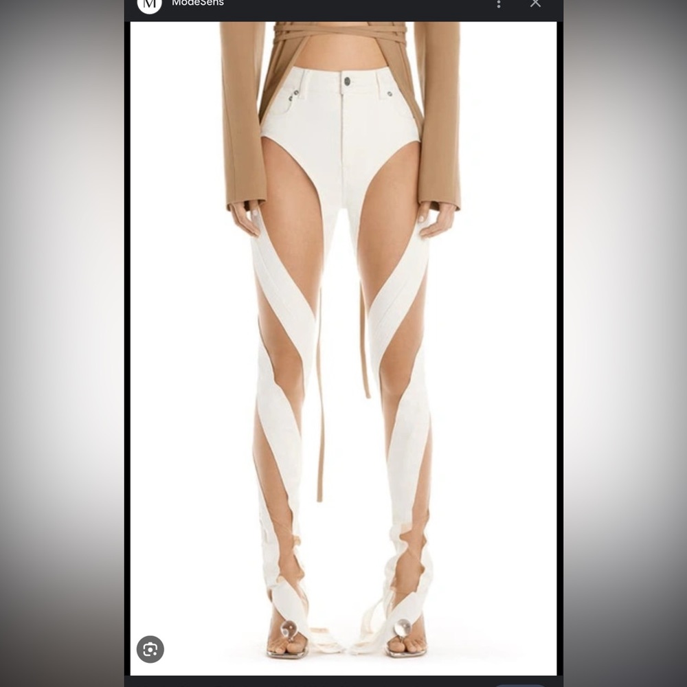 Sheer Tulle Inset High Waist Skinny Jeans
MUGLER